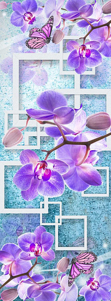 3D обои с рисунком орхидеи Design Studio 3D Объёмная геометрия GM-033