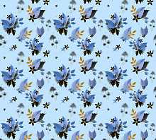 Золотисто-голубые обои Divino Decor Фотопанно 3-х полосные P-182