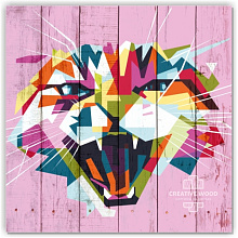 Разноцветное панно для стен Creative Wood Векторная графика Векторная графика - Кошка
